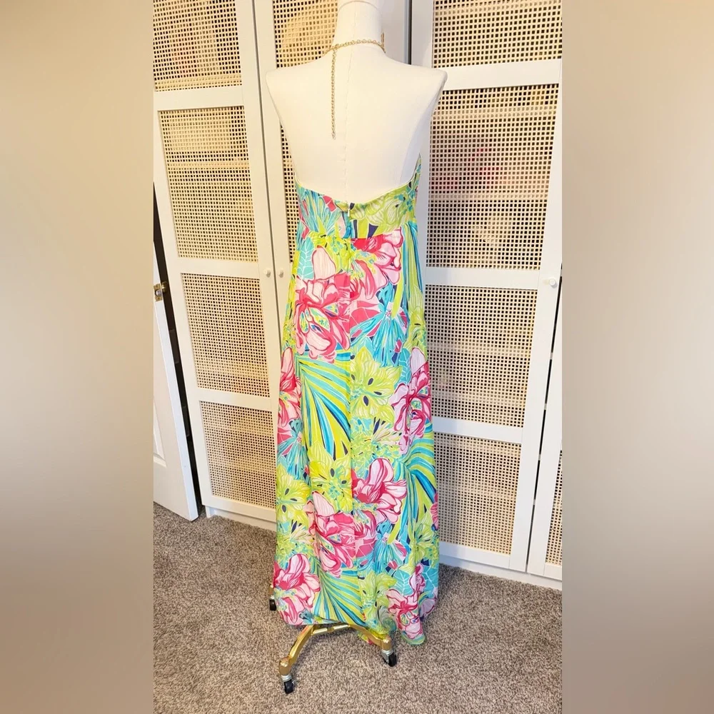 HTF RARE Claudie Silk Jeweled Maxi Dress. HEM FLAWED. see photos. Size 6 - Picture 3 of 16